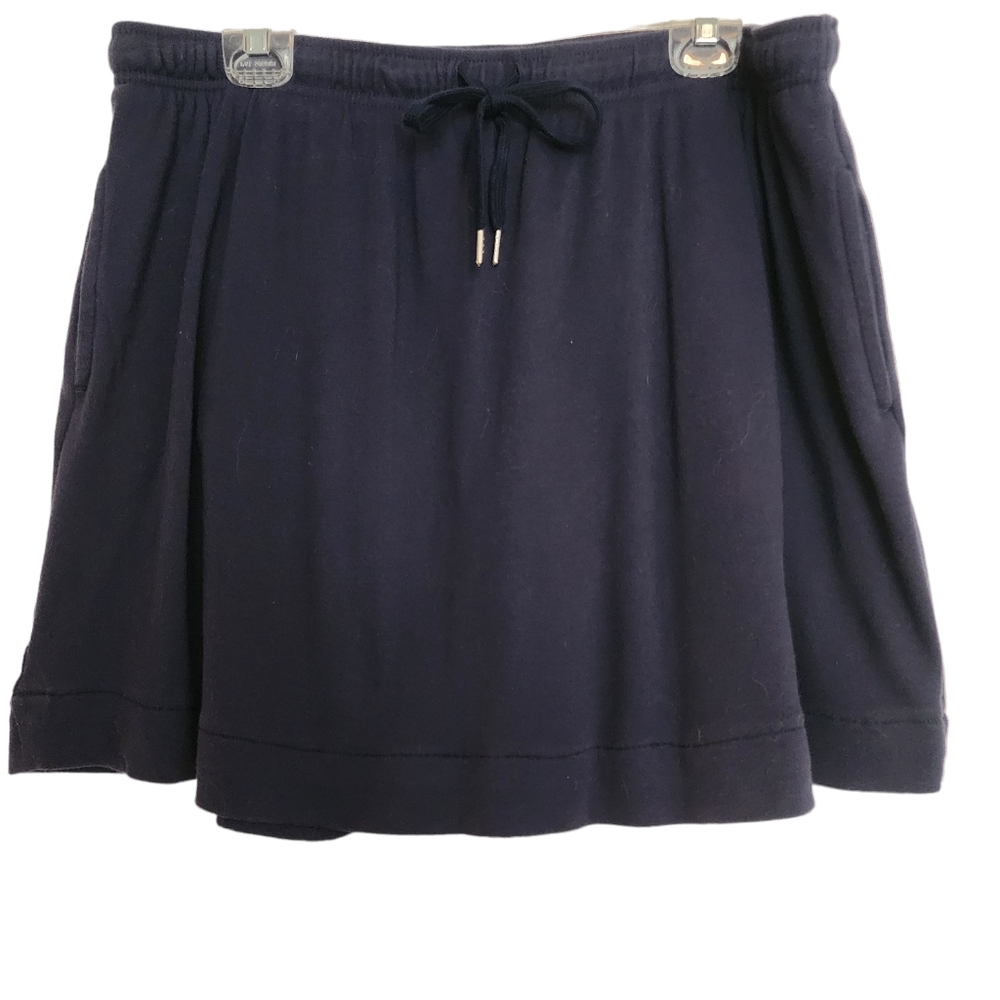 Woman Within Blue Knit Drawstring Waist Skort SZ 1X